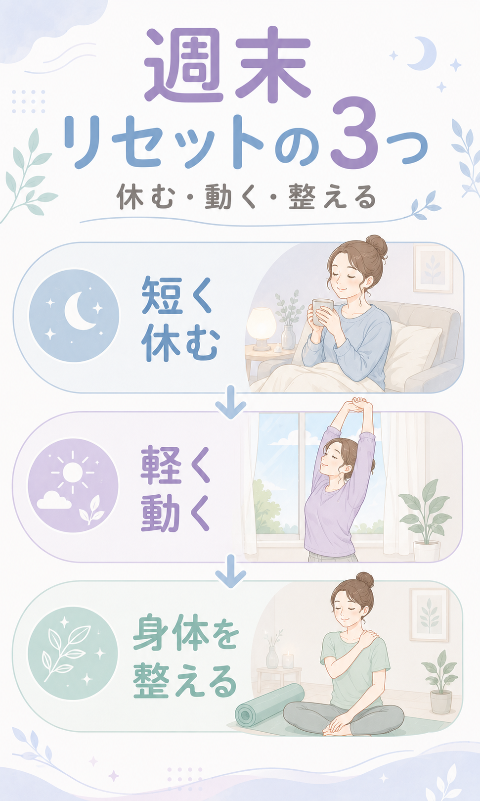 今週の疲れを今週のうちに整える3つの時間