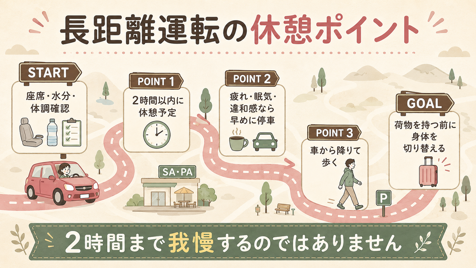 休憩間隔は時計だけでなく身体の変化でも判断します