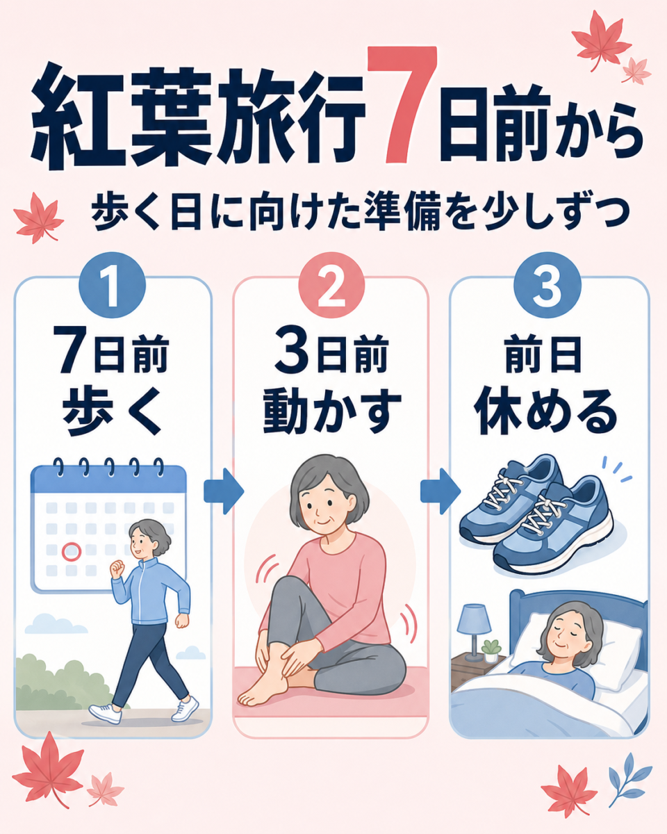 紅葉旅行の準備は前日ではなく7日前から始めましょう
